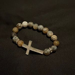 Cross and bead bracelet